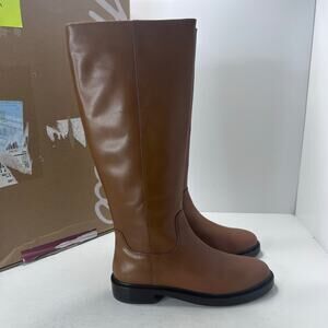 Madewell Tall Flat Vachitta Leather Riding Boot Sepia Women 6.5 Tried On